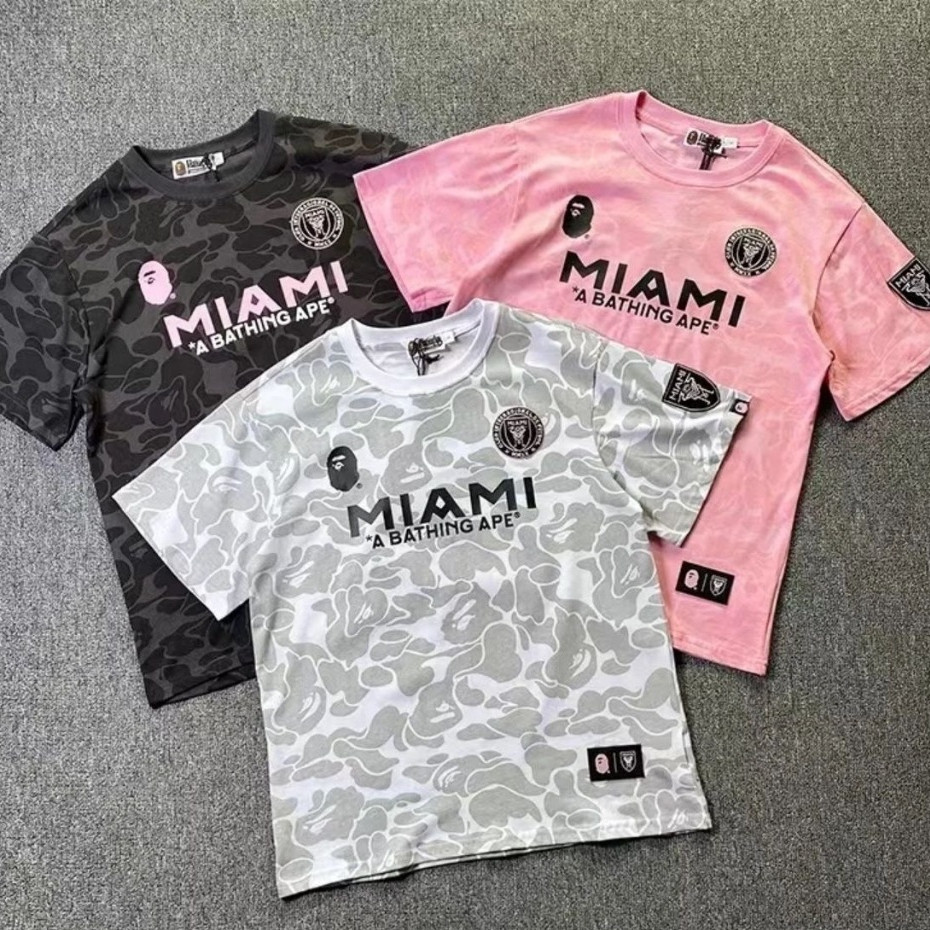 BAPE x MIAMI International Joint Original Loose and Versatile Short Sleeve Unisex Top