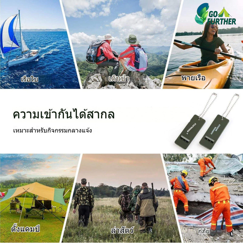 เซฟตี้ นกหวีด 3 ระดับเสียง Survival Whistle แคมป์ปิ้ง เดินป่า นกหวีดเอาชีวิตรอดกลางแจ้ง นกหวีดกู้ภัย เหตุฉุกเฉินน้ำท่วม Camping Hiking Outdoor Emergency Essential thumbnail 7