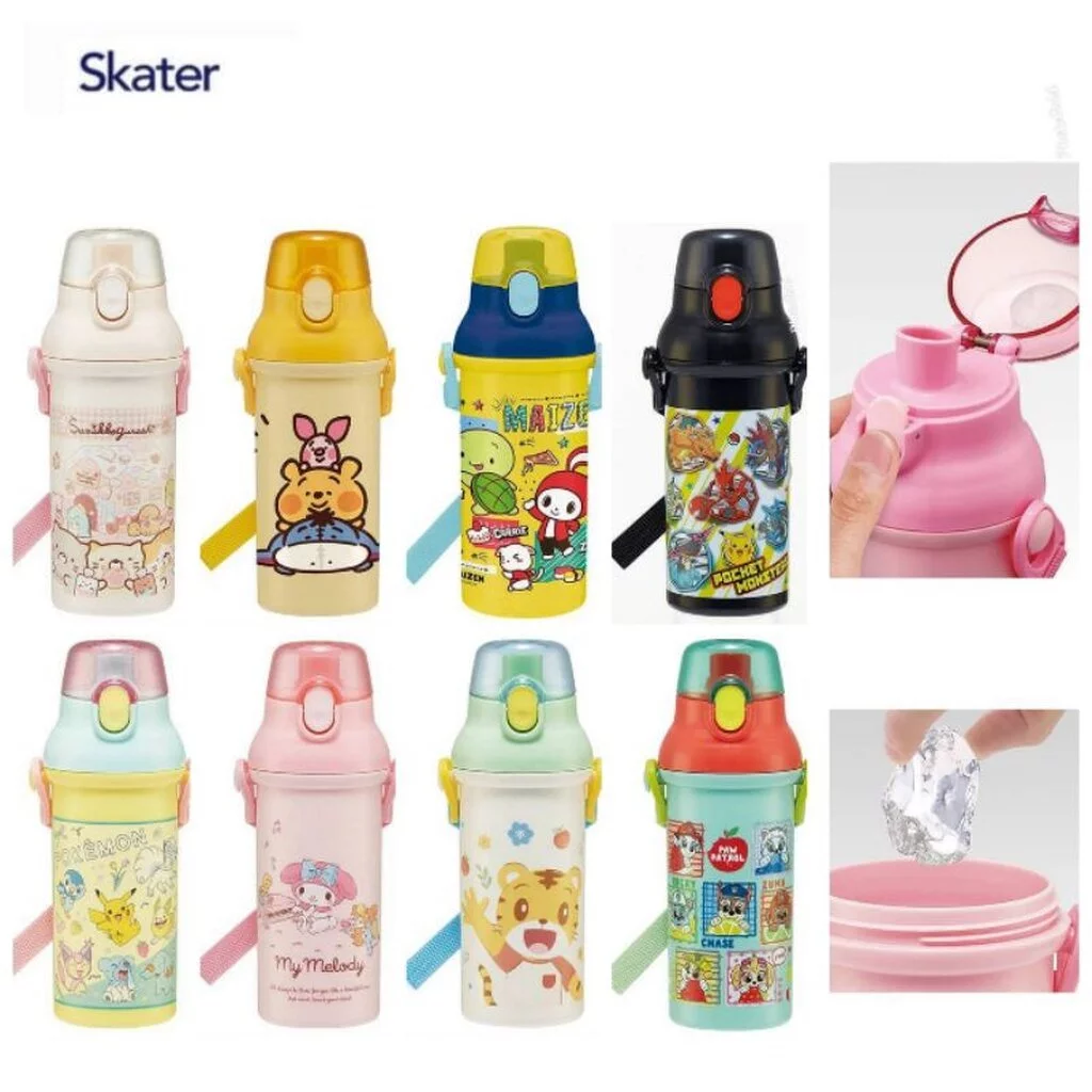 NEW เพิ่มลายปี 2026 Skater - Antibacterial direct drink plastic water bottleกระติกน้ำยกดื่ม ลายการ์ตูน แบรนด์ Skater ...