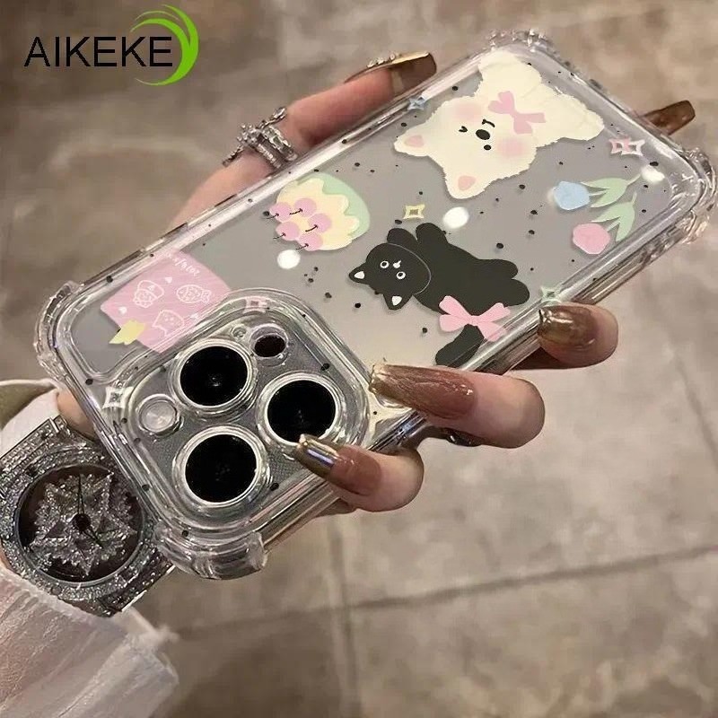 ดอกไม้น่ารักสุนัขสี่มุมเคสโทรศัพท์สําหรับRealme GT Neo 7X 7 6 5 SE 3T 3 2T GT7 GT6 GT5 GT3 GT2 Pro M