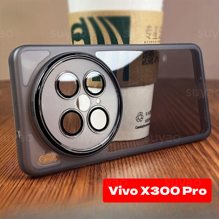 สําหรับ Vivo X300Pro X300 Pro 2025 เคสโทรศัพท์ปลอกสี่เหลี่ยม VivoX300Pro VivoX300 Clear นุ่มคู่เปลือกกันกระแทก TPU ซิลิโคนชุบโปร่งใสแฟชั่นปกหลัง