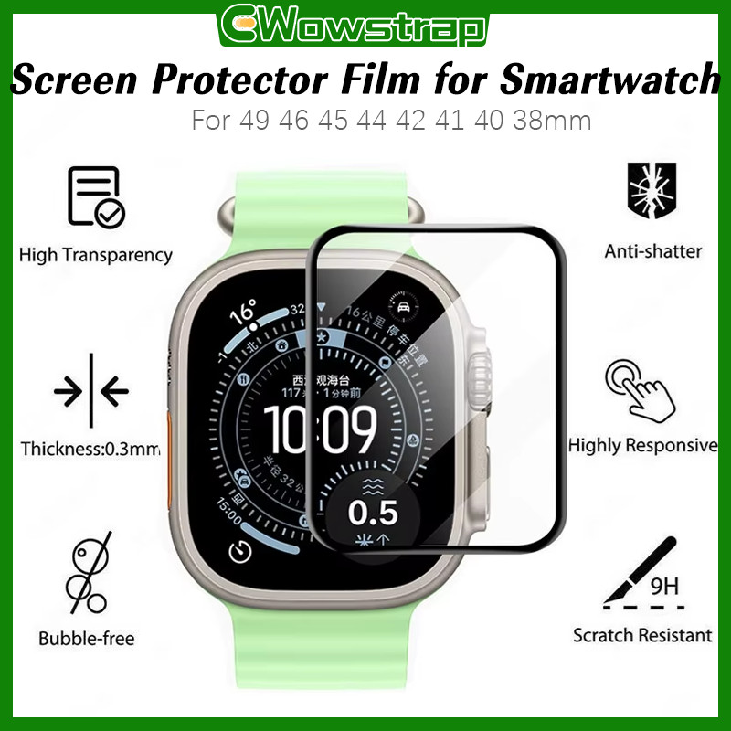 ฟิล์มแก้วนิรภัย 3D for Smartwatch iWatch Apple Watch Ultra/SE 3 2 Series 11 10 9 8 7 6 5 4 3 49 46 45 44 42 41 40 38มม.