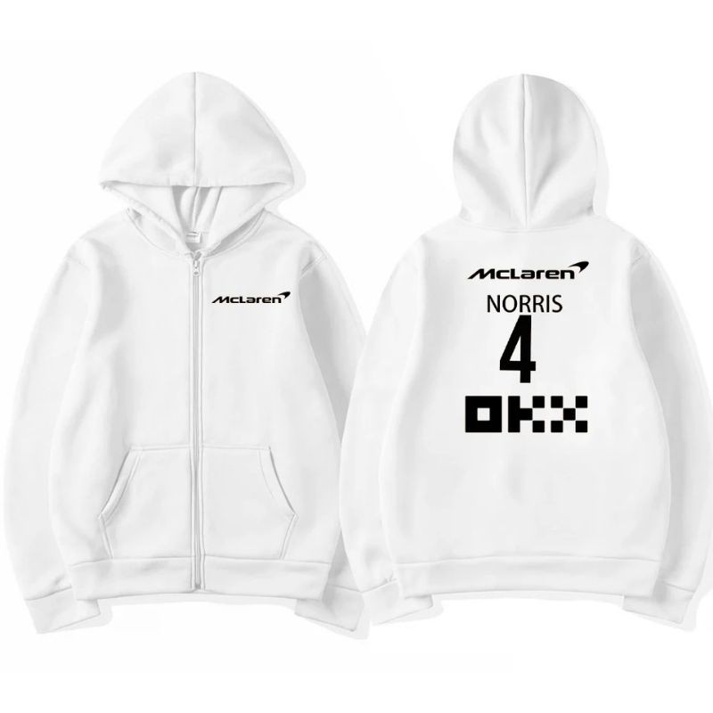 Lando Norris McLaren 4 Zipper Hoodie Jacket - Plain Custom Distro Mens Womens Zipper HoodieS-5XL