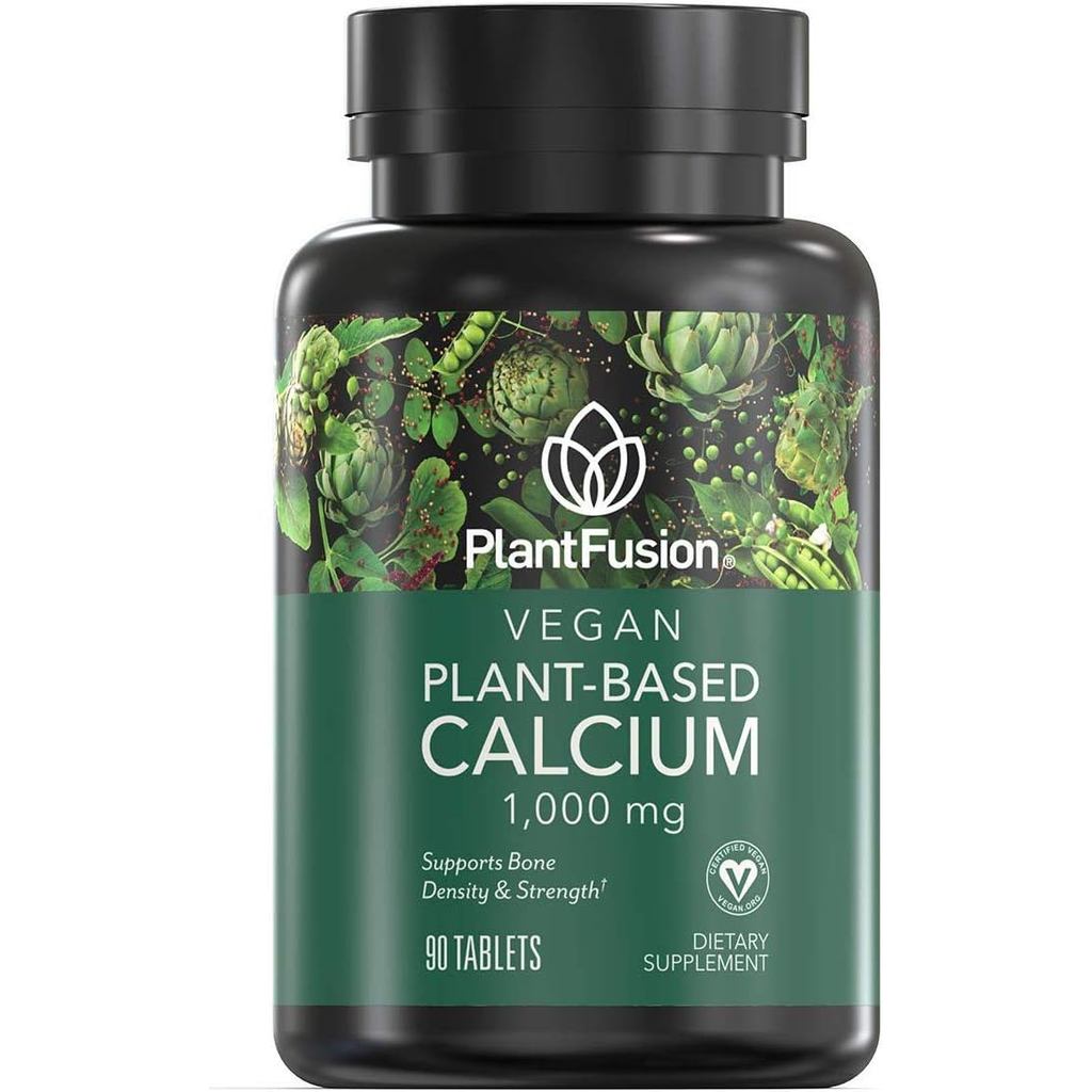 PlantFusion Vegan Calcium, Premium Plant Based Calcium (1000mg) Sourced from Icelandic Red Algae, Pl