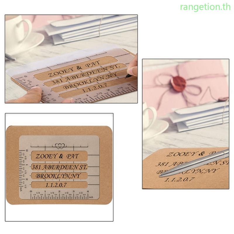RAN 4 ชิ้น Craft Addressing Guide สมุดบันทึก Multi-use Letter Envelope Stencil Template