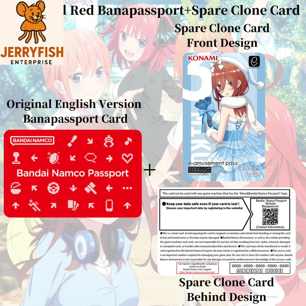 การ์ด Bananapassport +การ์ดสํารอง Clone Gotoubun no Hanayome Design(Wangan Midnight//mai/Taiko)