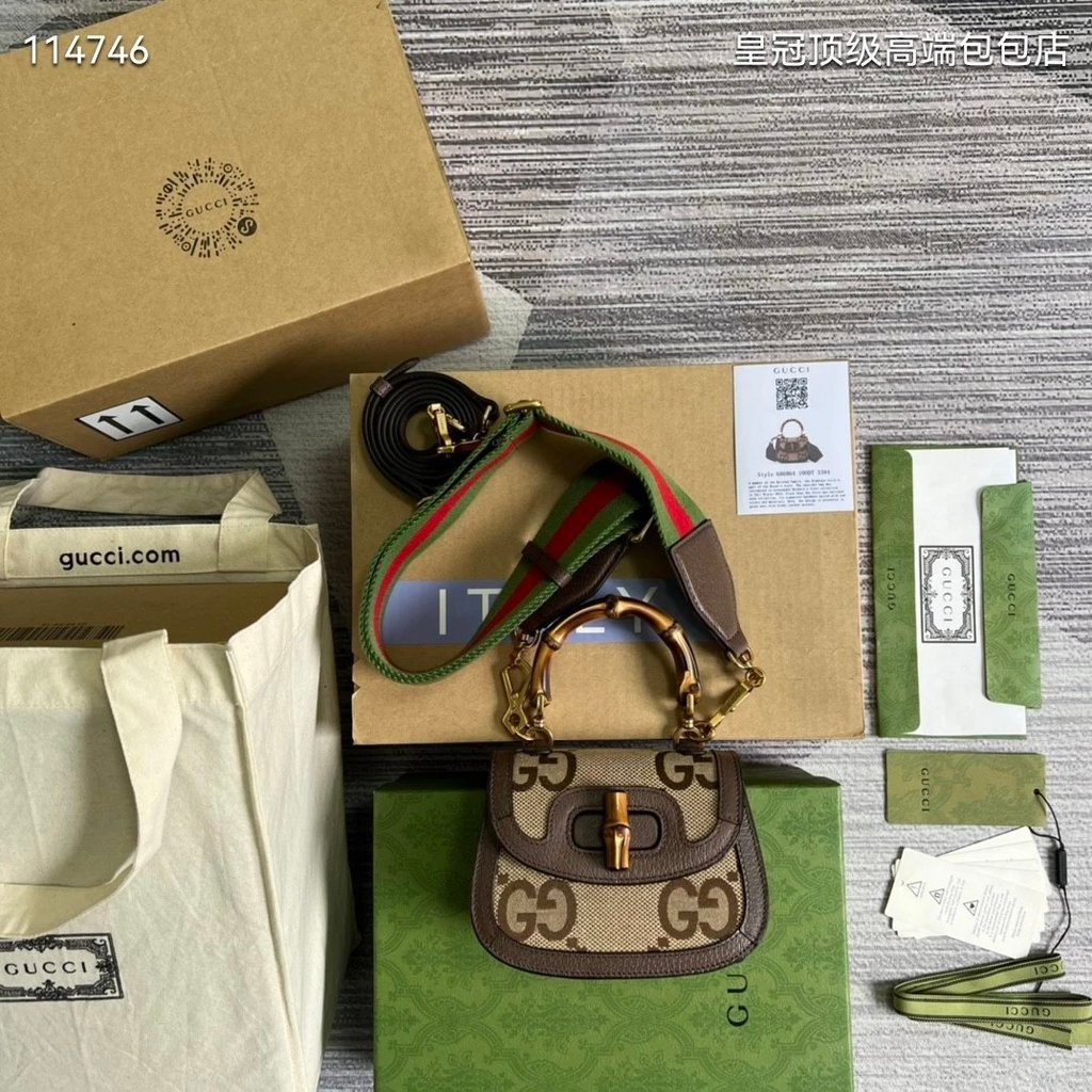 GUCCI GUCCI Bamboo Bamboo Bag Casual Portable Messenger Bag SFZQ