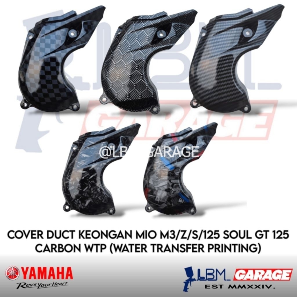 ฝาครอบท่อ CVT สําหรับ Mio M3/S/Z/125 Soul GT 125 Fino 125 Grande X Ride 125 คาร์บอน WTP คาร์บอน Dip