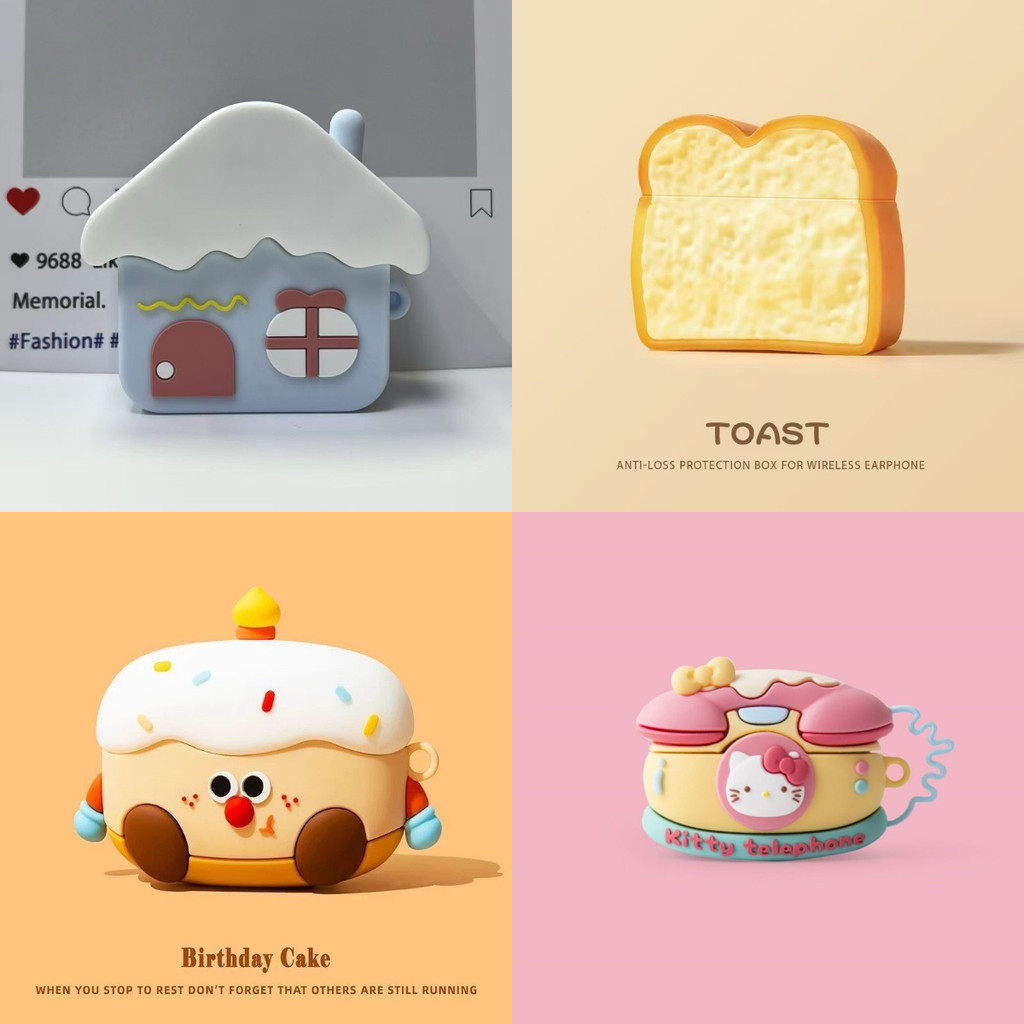 สําหรับ Lenovo LP2 Pro เคส Case เคสหูฟังส่วนบุคคลขนมปังปิ้งเค้กรูปแบบตัวละครน้อย