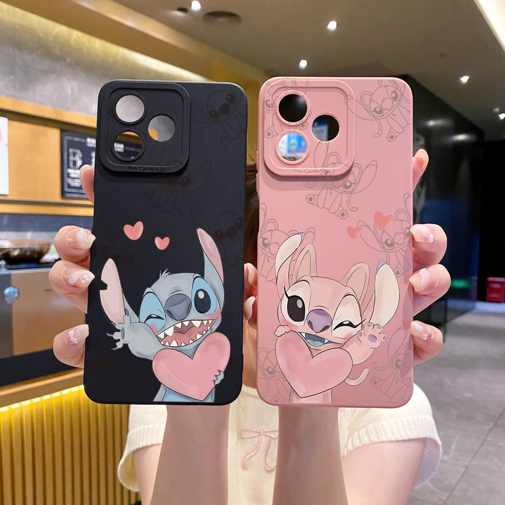 เข้ากันได้กับ Narzo 50A 50i Prime 30A 60X N53 N63 N55 คู่ Stitch Angel Case TY Cover