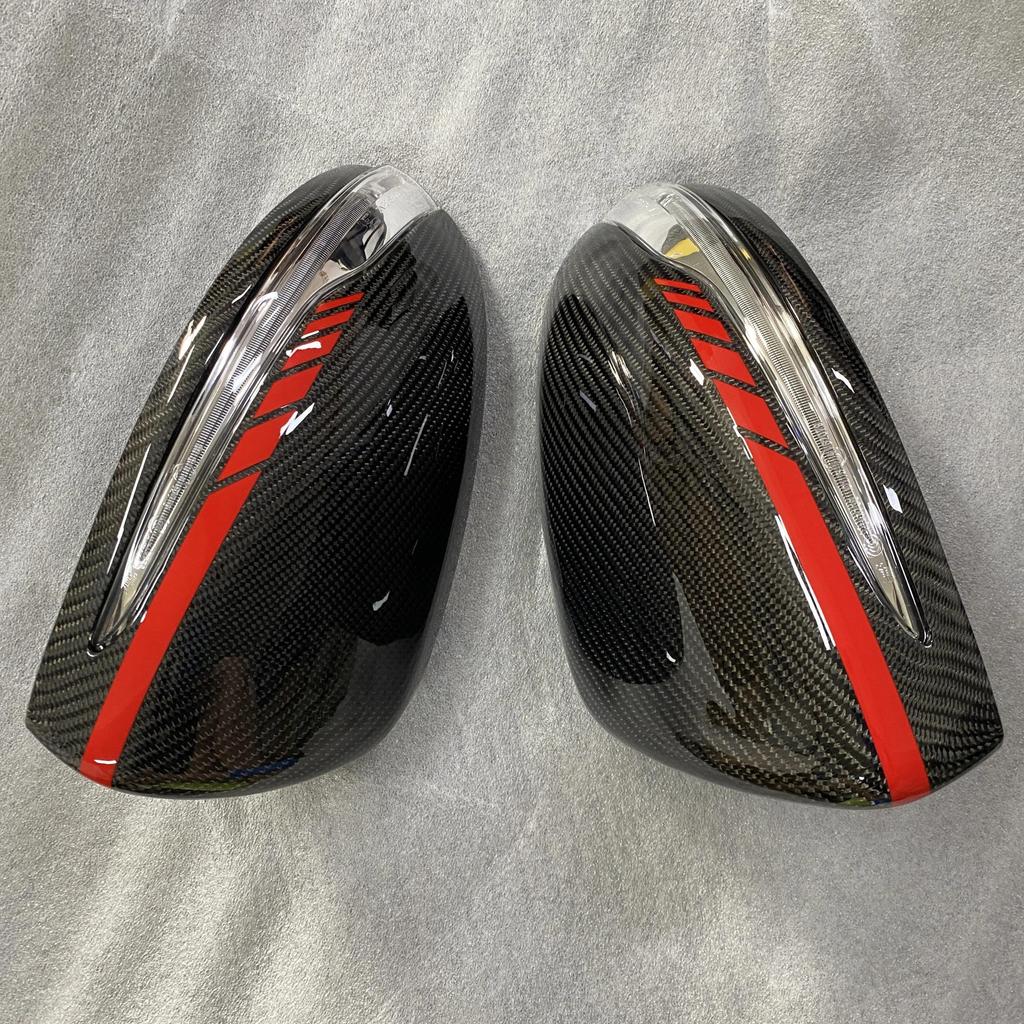 คาร์บอนไฟเบอร์ภายนอกกระจกมองหลังสําหรับ Mercedes Benz W205 X205 W222 W213 C63 S63 E63 AMG