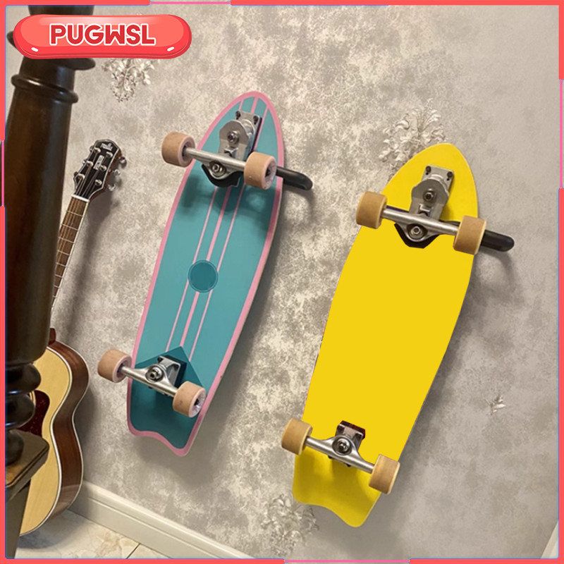 สเก็ตบอร์ด-hooks แน่นอนบนผนังแบบประหยัด ทำจากโลหะ มีที่จัดเก็บและแสดงของสองช่อง - รูปที่ 4