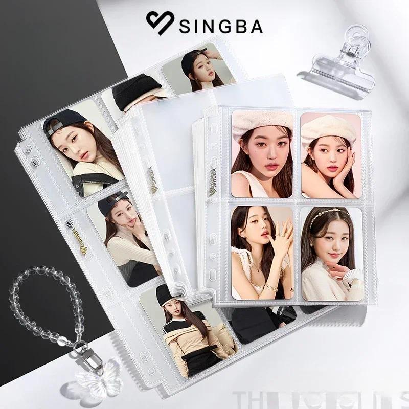 SINGBA 10 ชิ้นแผ่นใสแขนกรดฟรี-ไม่มี CPP หลวมใบสําหรับ A5/A4 Binder 4/ 9grid กระเป๋า 3 นิ้ว Photocard Protector