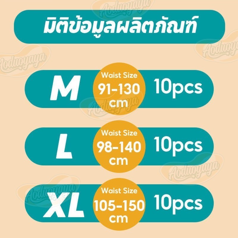 ผ้าอ้อมผู้ใหญ่แบบกางเกง แพ็ค 40/20 (ซื้อ 1 แถม 1) ผ้าอ้อมซึมซับดีเยี่ยม ไซส์ M/L/XL - รูปที่ 2