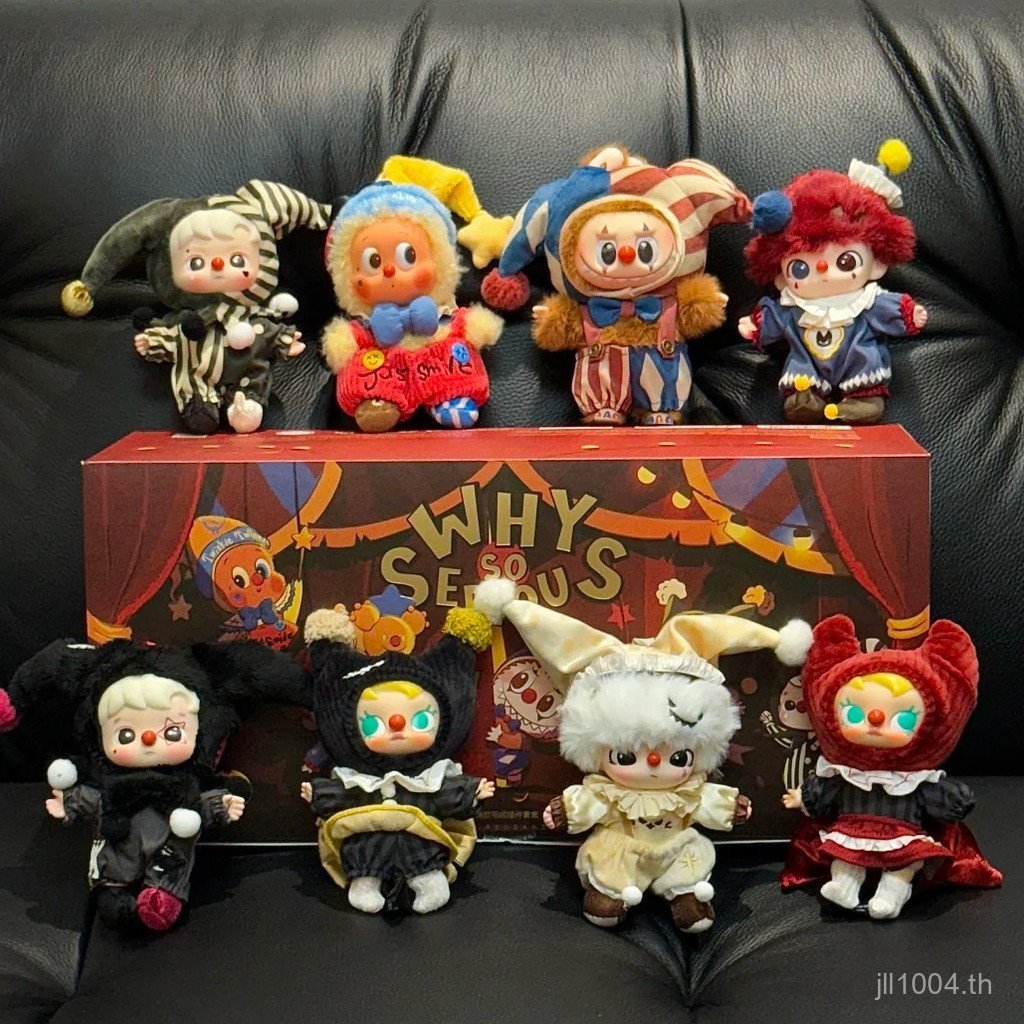 👍ของแท้👍POPMART Bubble Mart WHY SO SERIOUS คอลเลกชันกาวเรียงรายฮาโลวีน Plush จี้กล่องตาบอดของขวัญ