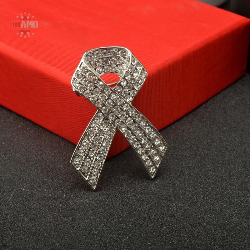 เข็มกลัด Rhinestones ลายริบบิ้น สีดำ สำหรับทั้งผู้หญิงและผู้ชาย พร้อมใช้เป็นเครื่องประดับหรือของขวัญพิเศษ