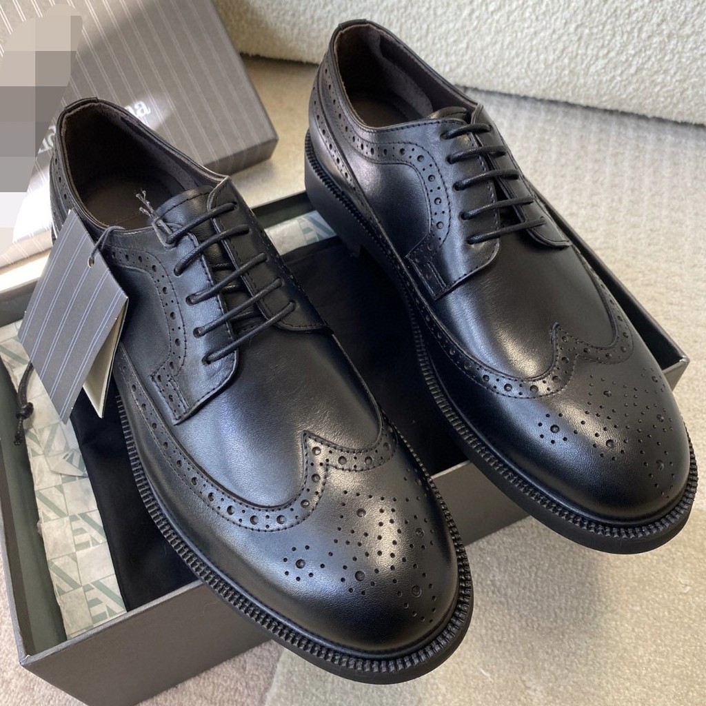 ZEGNA รองเท้าหนัง Brogue สําหรับผู้ชายสไตล์ใหม่