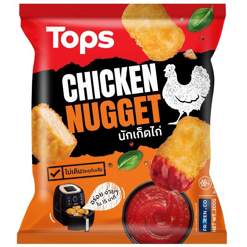 ท็อปส์นักเก็ตไก่รสดั้งเดิม200ก. Tops Chicken Nuggets Original 200 g. [หมายเลขบาร์โค้ด 8853474032471 ]