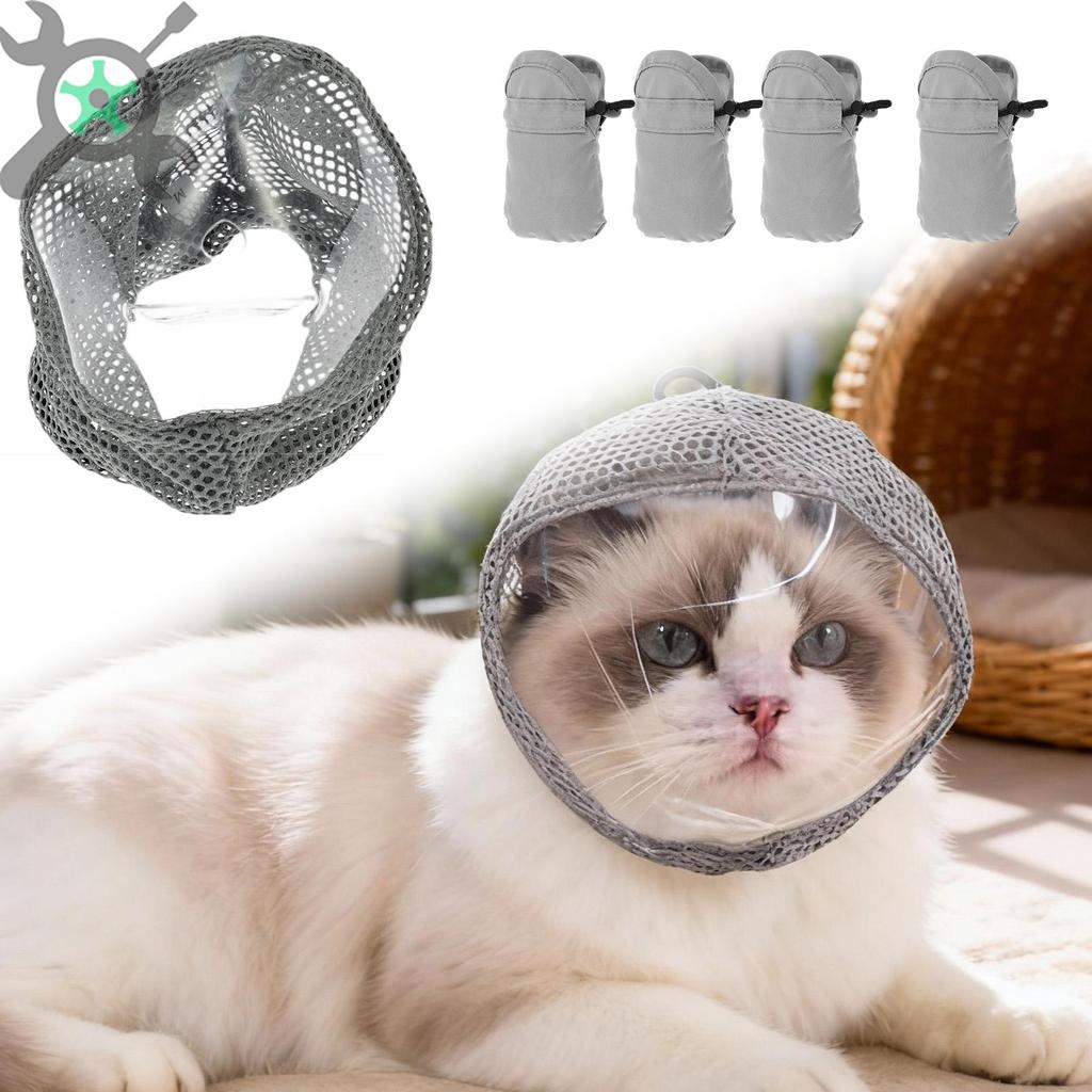 Soft Cat Hood ปรับ Cat Muzzle สวมใส่ง่าย Kitten Muzzle 4 Universal Paw สําหรับเจ้าของสัตว์เลี้ยง SHO