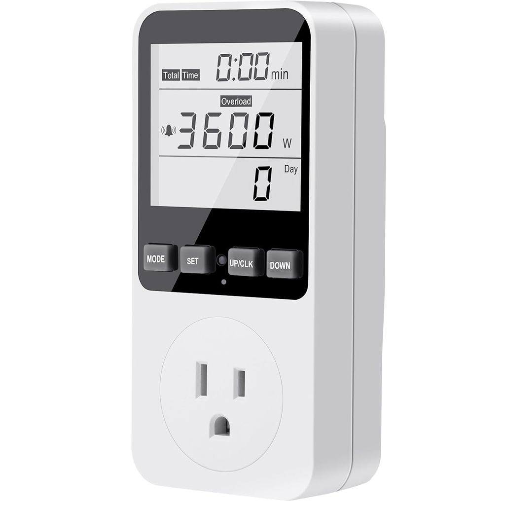 Diymore Watt Meter,Plug-in Socket Power Meter,120V Wide Range,เครื่องคิดเลขค่าอัตโนมัติ,การป้องกันโอ