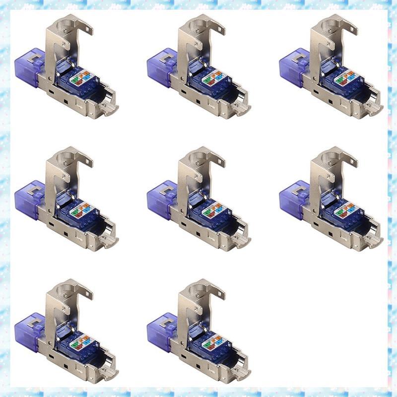 [RQMU] 8X CAT8 RJ45 ปลั๊กขั้วต่อโดยไม่ต้อง Crimping Tool CAT8 40Gbps 50U สังกะสีอัลลอยด์ป้องกันสายเค