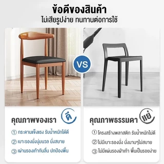 เก้าอี้กินข้าว เก้าอี้ทานข้าว สไตล์โมเดิร์น มีพนักพิง เบาะหนัง เบาะนุ่ม ติดตั้งง่าย ไม่สั่น