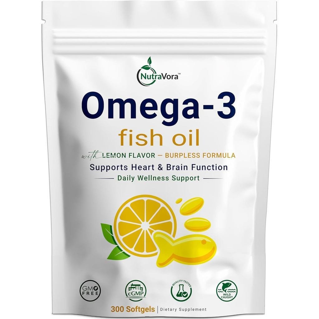 Omega3FishOils–4,200mgFishOilPererving–LemonFlavourBurplessFormula–Wild-CughtyDistilled-Non-GMO,Glut