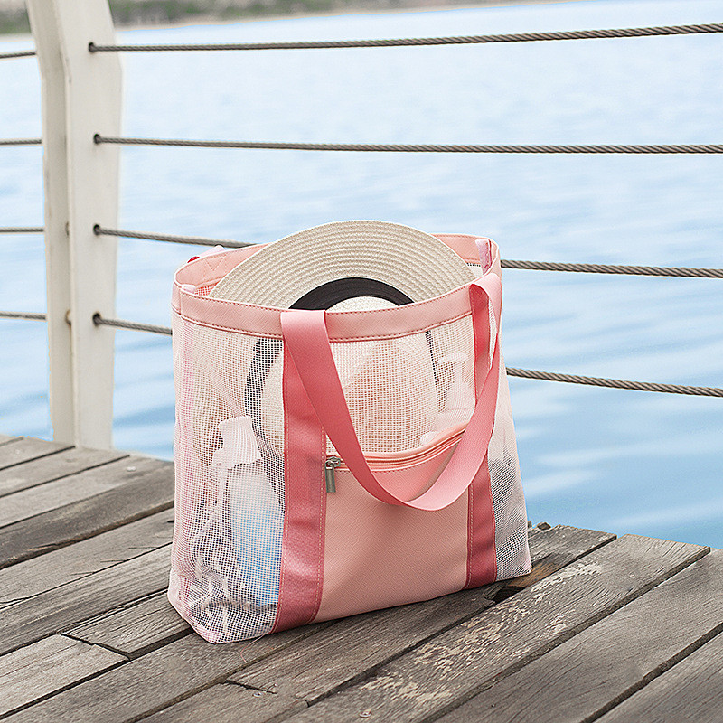 Storage Storage Travel ชุดว่ายน้ํา Organizer Bag Portable Tote Bag Wash Drain Beach Gauze Shopping T