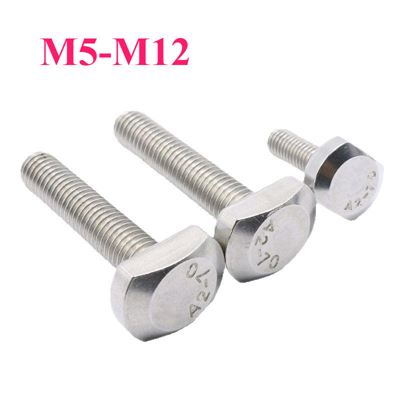 น็อต สกรู รูปตัว T สำหรับร่อง T-Slot ทีโบลท์ /สแตนเลส 304  / T-Head Bolt/SUS304/M5-M12【 SY8】