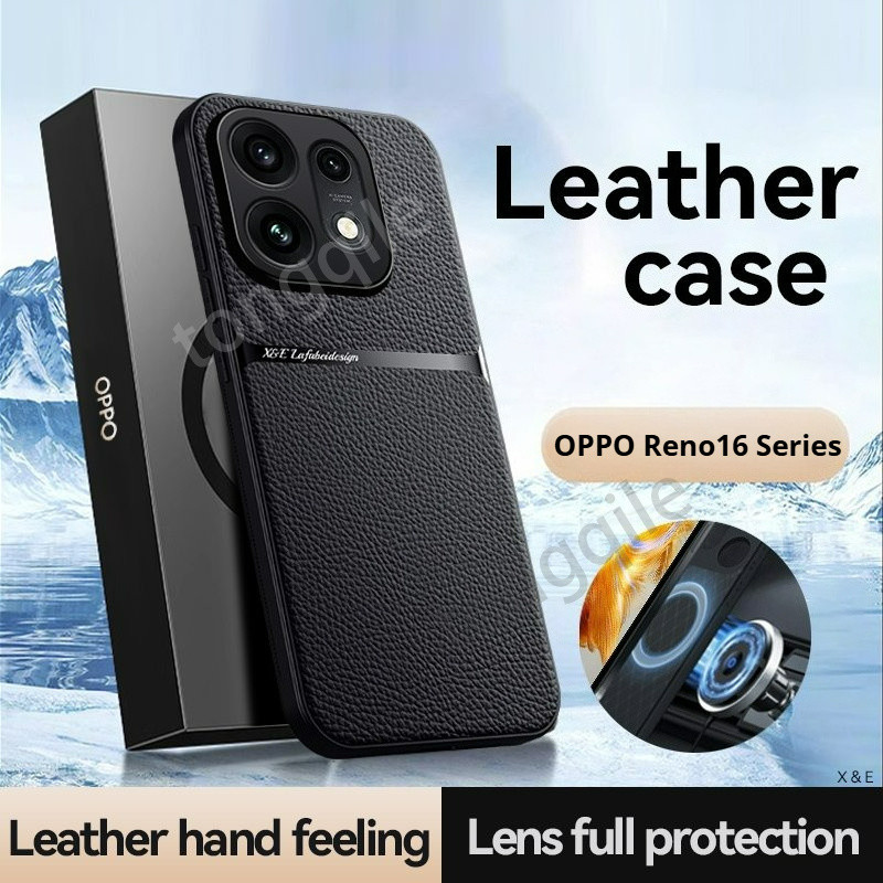 ซองหนังสําหรับ OPPO Reno16 Pro F Reno 16 16F 16Pro 5G 2026 Soft TPU ซิลิโคนเคสโทรศัพท์ฝาหลังกันกระแทกกันชนสีทึบ Matte ผู้ถือรถสนับสนุน