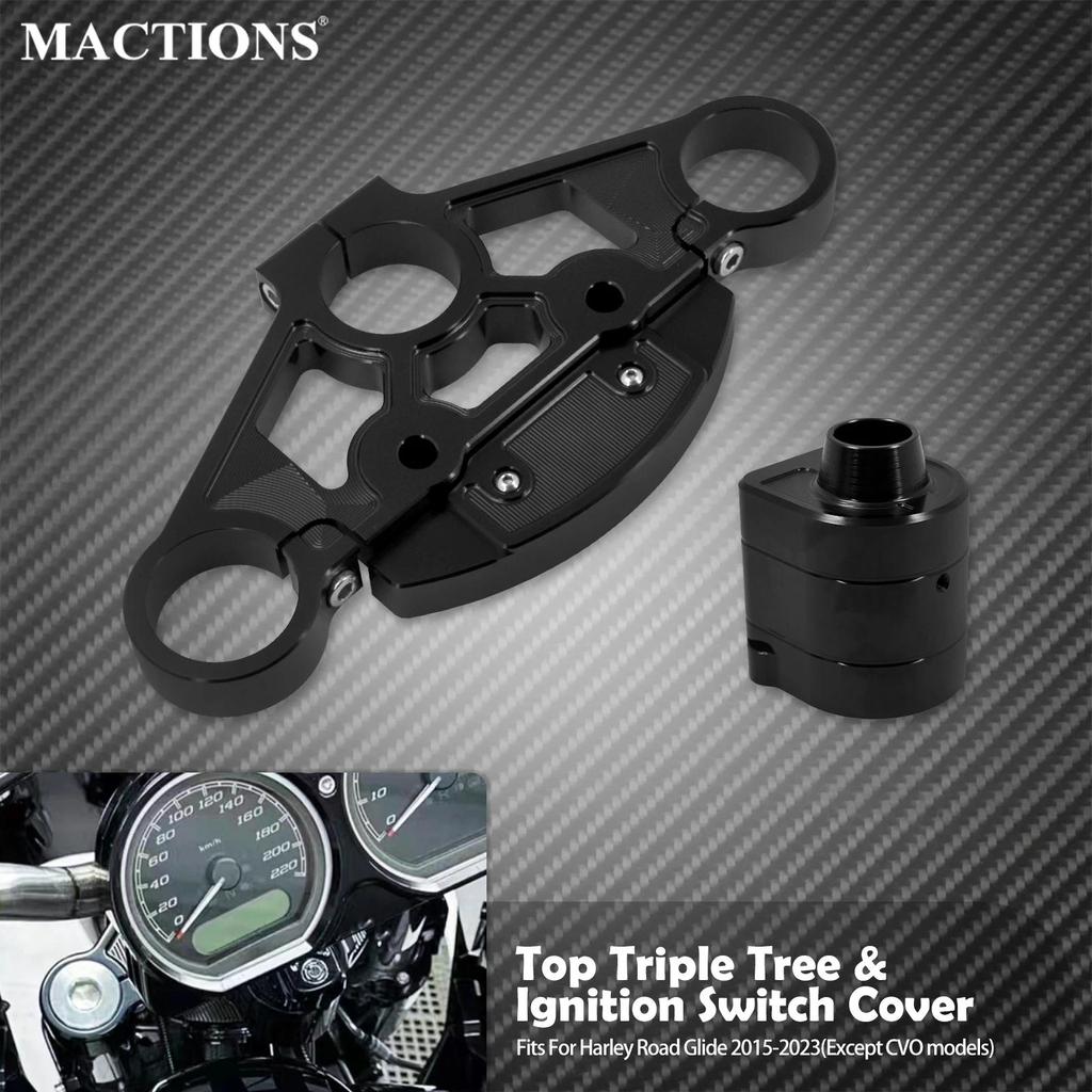 X Motorcycle Top Triple Tree Kit + lgnition Switch Cover For Harley Touring Road Glide FLTRX Special
