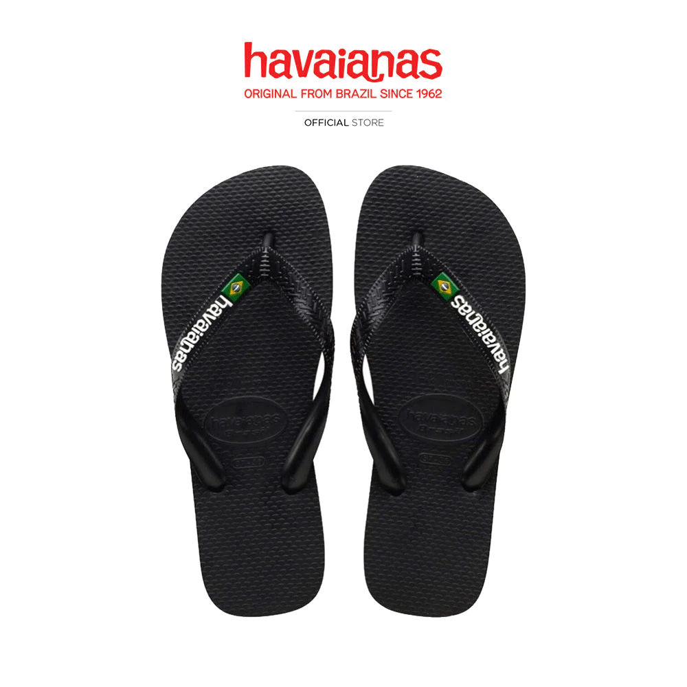 HAVAIANAS รองเท้าแตะ Brasil Logo Flip Flops BLACK 41108501069U_C3BKXX