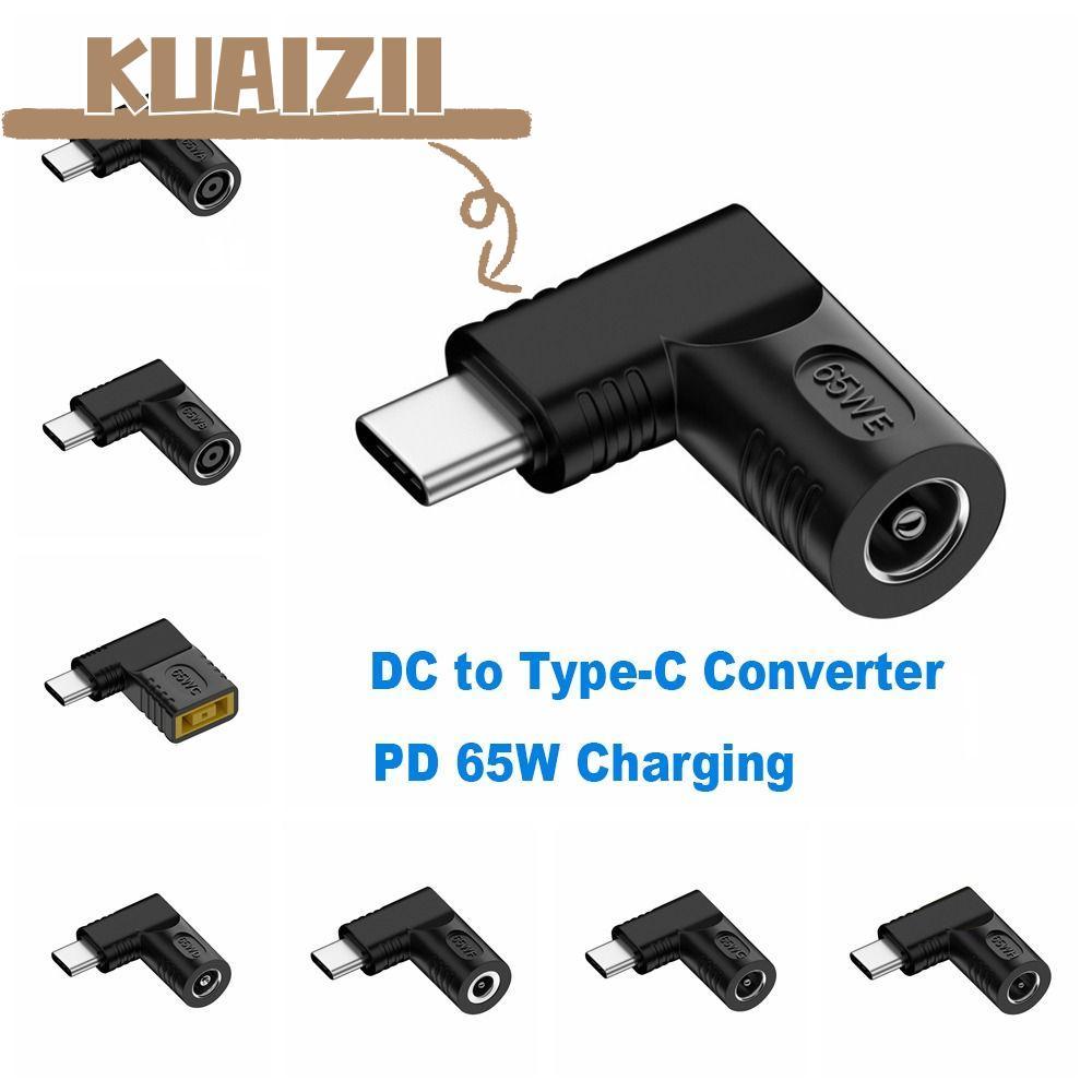 KUAIZII อะแดปเตอร์ 5 V 9 V 12 V USB C Connector 5.5X2.5 7.4X0.9 4.5X0.6 มม.PD 65W สําหรับโทรศัพท์แล็