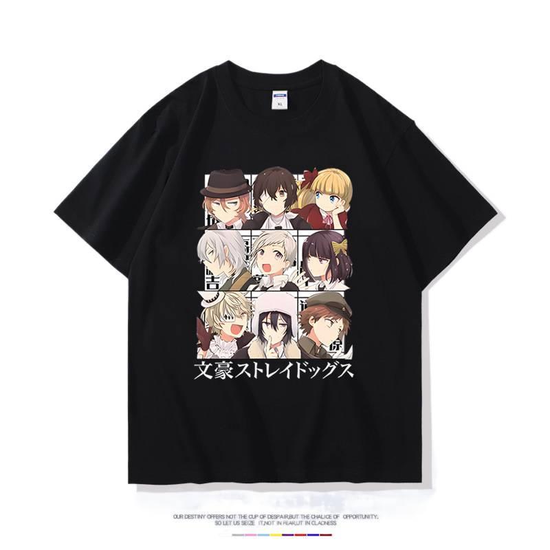 2D อะนิเมะ Bungo Stray Dogs บทบาทพิมพ์เด็ก O คอแขนสั้น Tee Comfort ตัดสําหรับ Park เกมทุกวันฤดูร้อนก