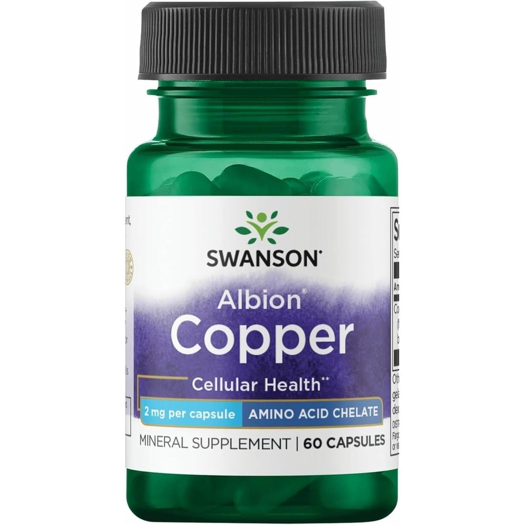 Swanson Albion Chelated Copper 2 มิลลิกรัม 60 แคปซูล