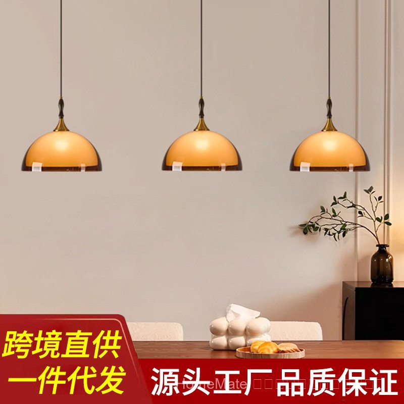 Vintage-style brown wooden tea room chandelier, South Asian retro-style pendant light for homestay, 