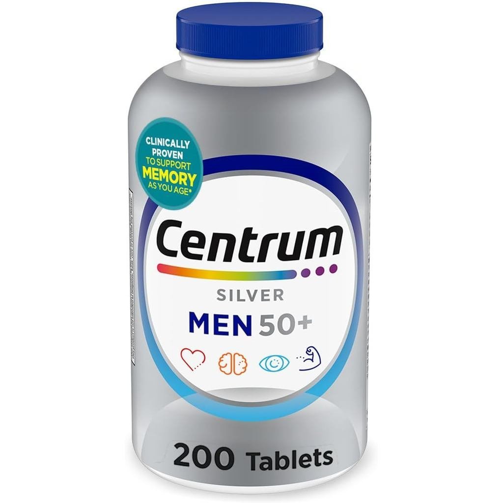 CentrumSilverMens50+วิตามินรวมพร้อมวิตามินD3,B-Vitamins,ZincforandCognition-200เม็ด BBOS