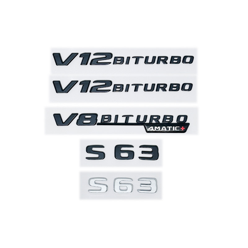 3D ABS Emblem สําหรับ Mercedes Benz W222/W223 - S63/S65 V12 Biturbo/V8 Biturbo 4matic + Fender & Tru