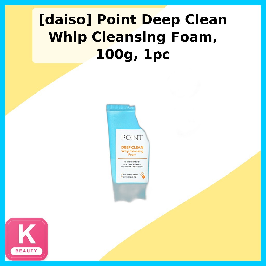 [daiso] โฟมล้างหน้า Point Deep Clean Whip 100g, 1 ชิ้น / โฟมล้างหน้าเกาหลี / สูตร Deep Clean โดย stu