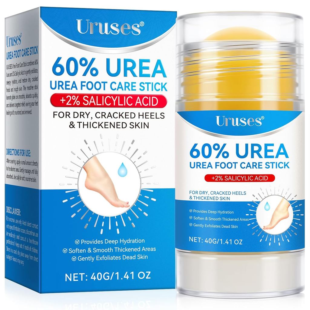 UrusesUrea60%plusSalic Acid2%UreaFootCareStick,FootforFootCallusRemover,MoisturizerStickforDryed Hee