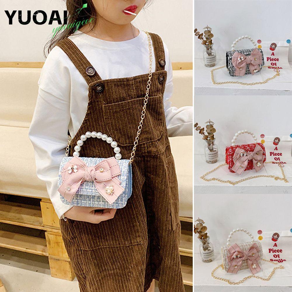 YUOAI Mini Crossbody Bag Kids Fashion Pearl Hand Bags Gift Shoulder Bags