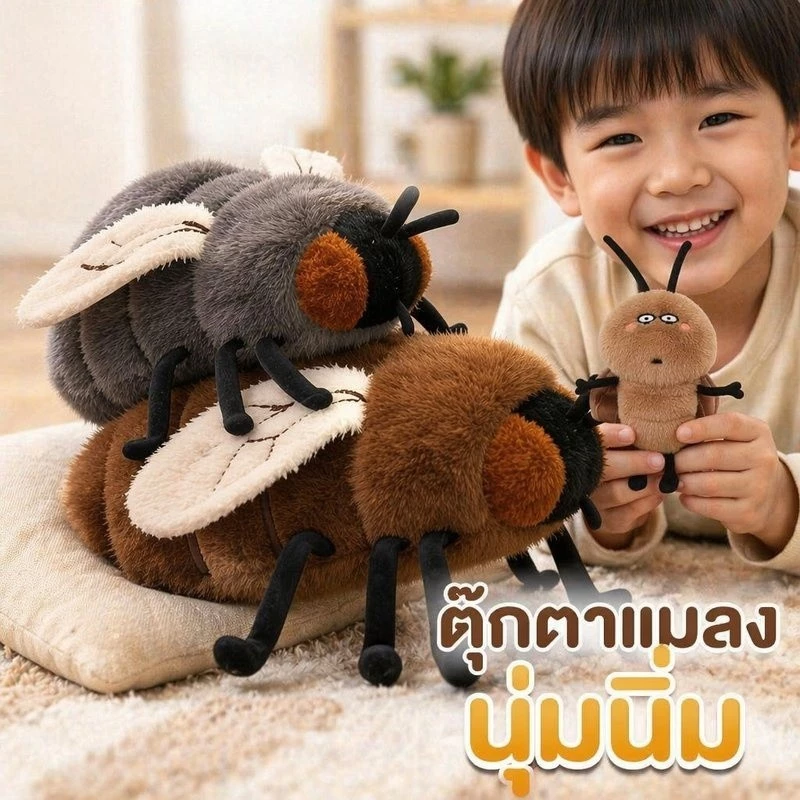 ตุ๊กตาแมลงวัน 23ซม ตุ๊กตาแมลงสาบ ตุ๊กตาตลกสร้างสรรค์ ตุ๊กตาขนฟู ของเล่นเด็ก ในฐานะของขวัญ