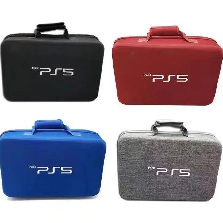 P PS5 กระเป๋าเก็บอุปกรณ์เสริมเกมจัดระเบียบกระเป๋าป้องกัน ps5 แบบพกพาไหล่เดียวกระเป๋าแข็งสองชั้น ps5 