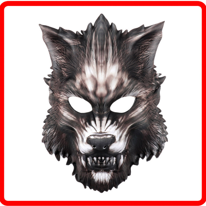 Spot Halloween Carnival Party Makeup Ball EVA หน้ากากหมาป่าสัตว์ครึ่งหน้า