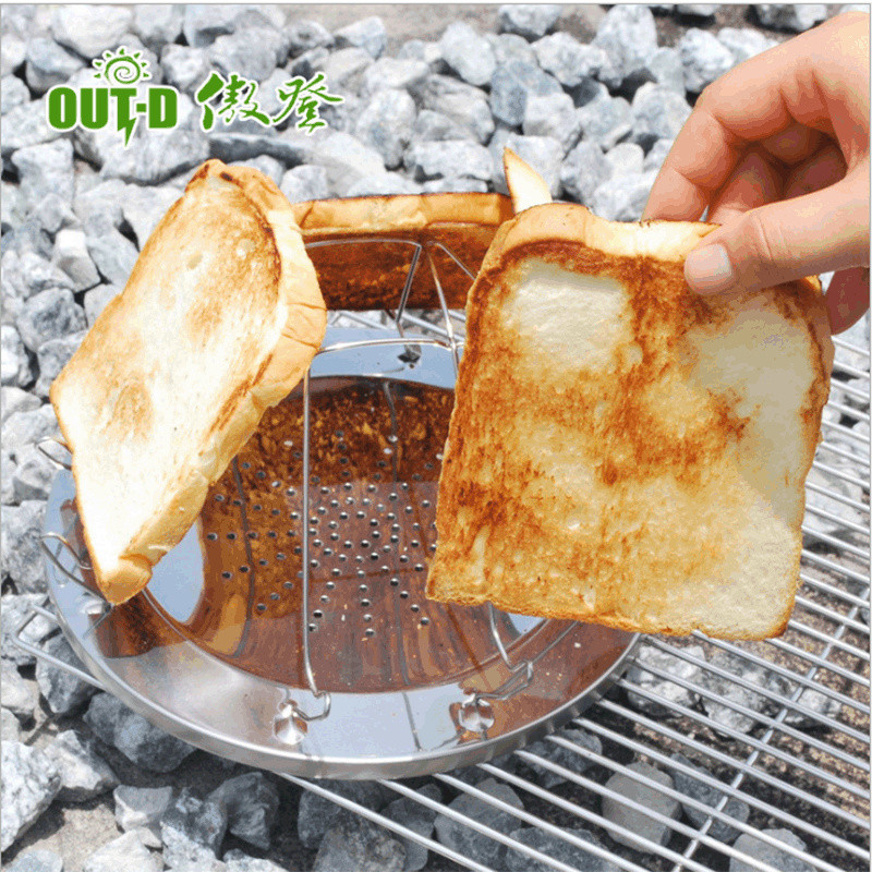Foldable bread for outdoor camping4Portable stainless steel toaster rack
