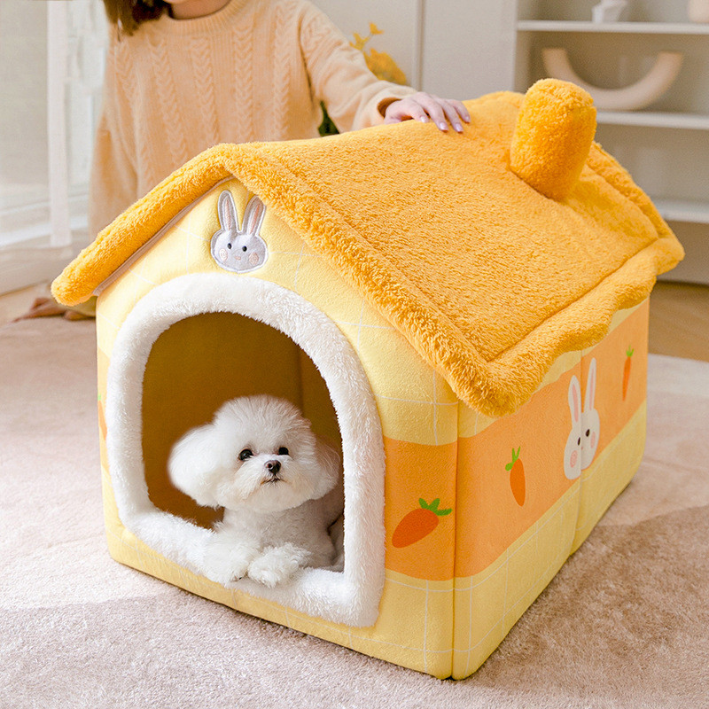 Dog house for small and medium-sized dogs, spring warm house-style dog house, enclosed cat house, su