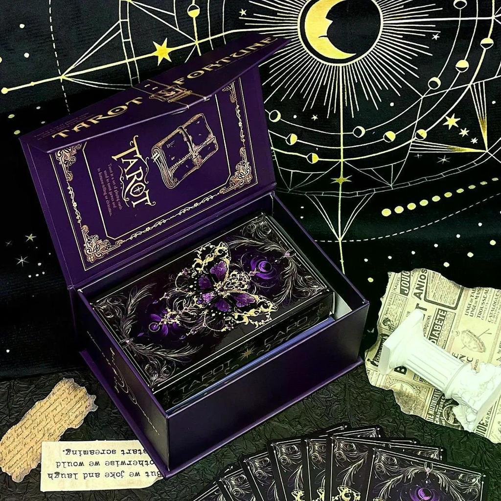 2026 สินค้าใหม่ Original Purple Gold Tarot Flip Storage Magnetic Card Box Tarot Board Game High-Value Niche Portable Storage Box .20260715