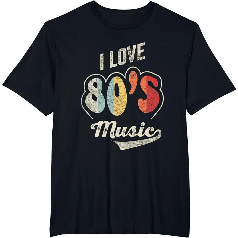 ชุดเสื้อยืดเพลงย้อนยุค 80's ฉันรักเพลง 80's เสื้อยืดวงดนตรี 80's เสื้อผ้าผู้ชาย เสื้อยืดลายกราฟิก เส