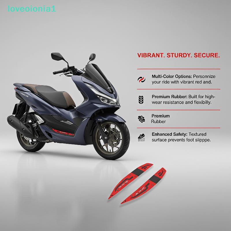loveoionia1 2024-2025 PCX160 รถจักรยานยนต์ Anti-Slip Foot Pad กันฝนยาง Footrest Mat หลายสีสําหรับทุก