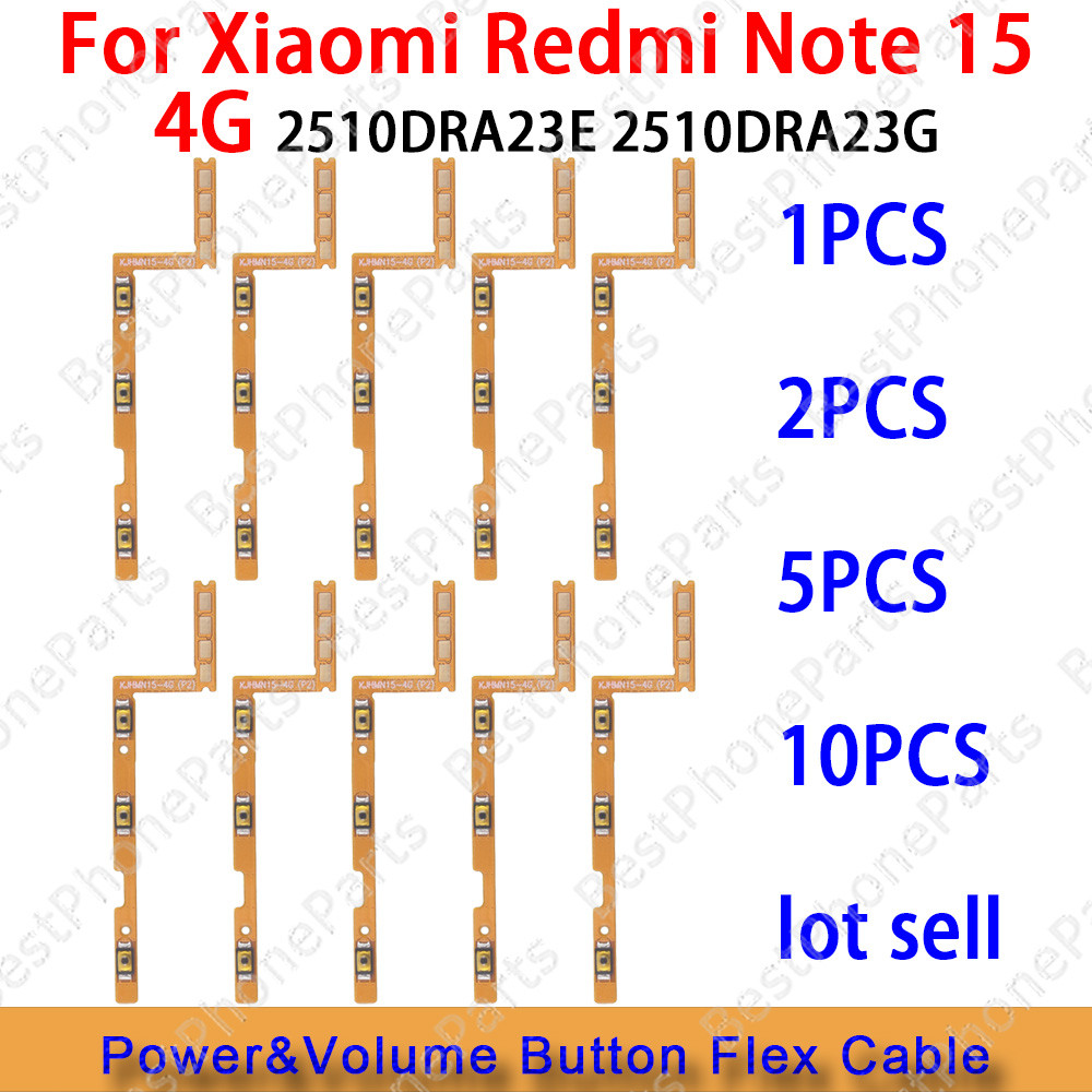 สําหรับ Xiaomi Redmi หมายเหตุ 15 4G 2510DRA23E 2510DRA23G Power & Volume ปุ่ม Flex สายพรีเมี่ยมอะไหล